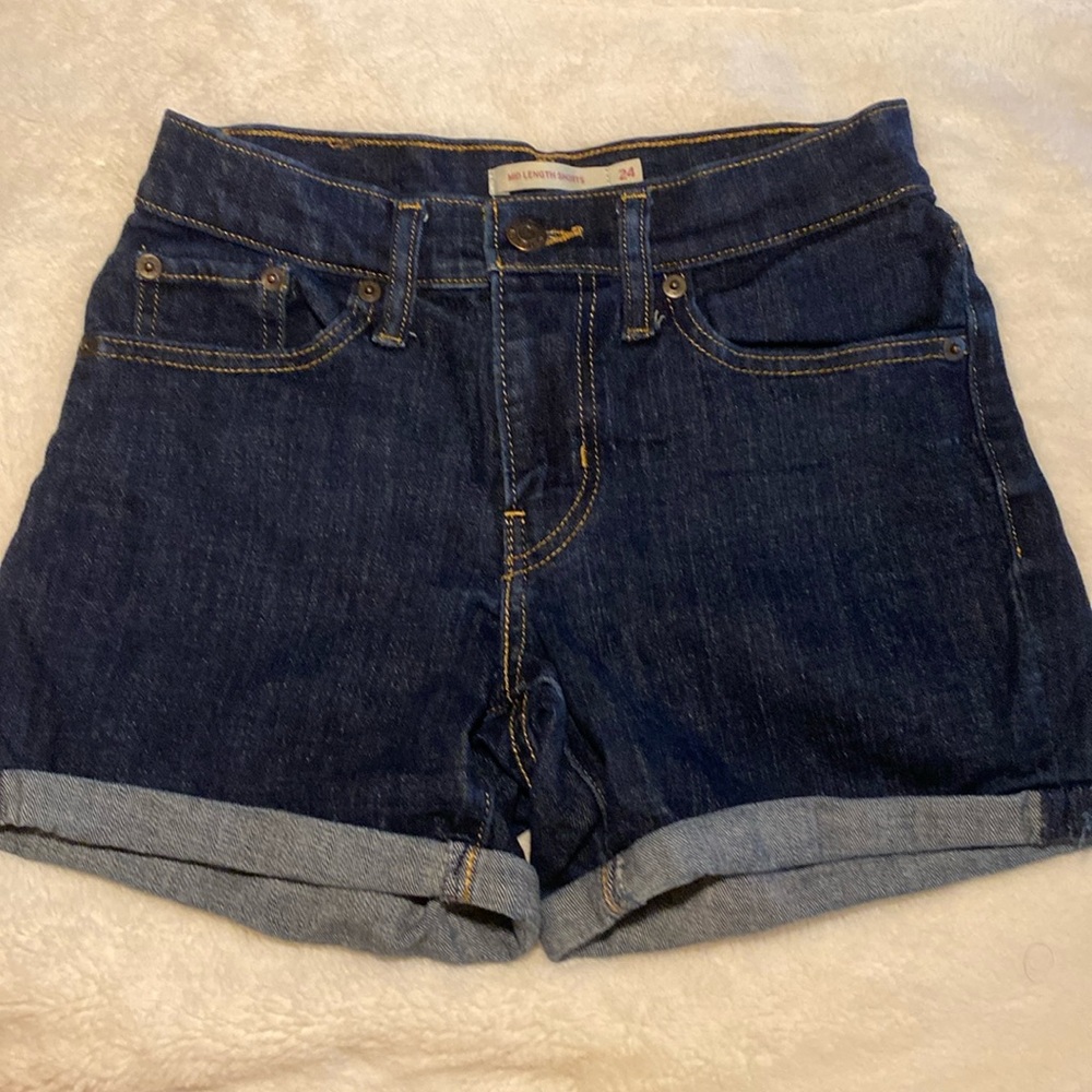 Levi’s Denim Mid-Length High-Waist Shorts